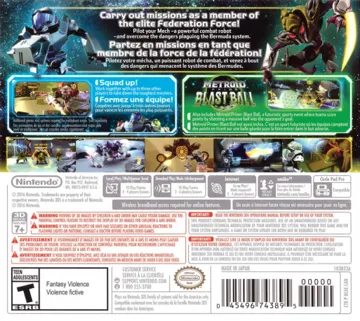 Metroid Prime - Federation Force (USA) (En,Fr,Es) box cover back